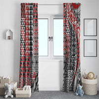 Aotearoa Maori Tribal Tattoo Window Curtain Kowhaiwhai Taniko Patchwork Motifs LT9 - Polynesian Pride
