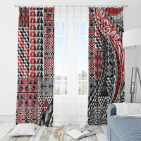 Aotearoa Maori Tribal Tattoo Window Curtain Kowhaiwhai Taniko Patchwork Motifs LT9 - Polynesian Pride
