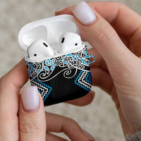 Blue Aotearoa Tukutuku Manawa Tapu AirPods Case Ta Moko Toi Maori LT9 - Polynesian Pride