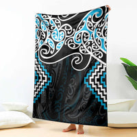 Blue Aotearoa Tukutuku Manawa Tapu Blanket Ta Moko Toi Maori LT9 - Polynesian Pride