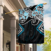 Blue Aotearoa Tukutuku Manawa Tapu Garden Flag Ta Moko Toi Maori LT9 House Flag Blue - Polynesian Pride