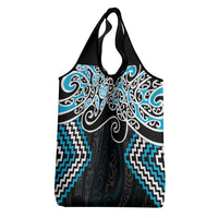 Blue Aotearoa Tukutuku Manawa Tapu Grocery Bag Ta Moko Toi Maori LT9 - Polynesian Pride