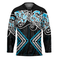 Blue Aotearoa Tukutuku Manawa Tapu Hockey Jersey Ta Moko Toi Maori LT9 Unisex Blue - Polynesian Pride