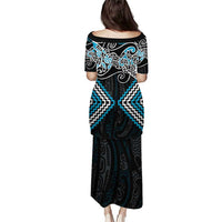 Blue Aotearoa Tukutuku Manawa Tapu Puletasi Ta Moko Toi Maori LT9 - Polynesian Pride