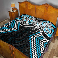 Blue Aotearoa Tukutuku Manawa Tapu Quilt Ta Moko Toi Maori