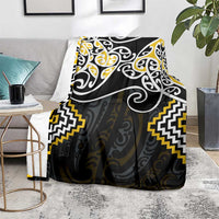 Gold Aotearoa Tukutuku Manawa Tapu Blanket Ta Moko Toi Maori LT9 - Polynesian Pride
