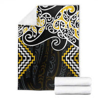 Gold Aotearoa Tukutuku Manawa Tapu Blanket Ta Moko Toi Maori LT9 - Polynesian Pride