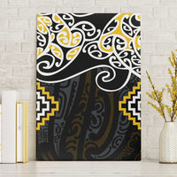 Gold Aotearoa Tukutuku Manawa Tapu Canvas Wall Art Ta Moko Toi Maori LT9 Without Frame Gold - Polynesian Pride