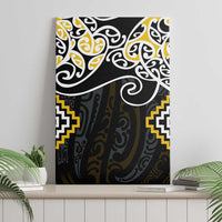 Gold Aotearoa Tukutuku Manawa Tapu Canvas Wall Art Ta Moko Toi Maori LT9 - Polynesian Pride