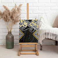 Gold Aotearoa Tukutuku Manawa Tapu Canvas Wall Art Ta Moko Toi Maori LT9 - Polynesian Pride