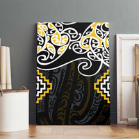 Gold Aotearoa Tukutuku Manawa Tapu Canvas Wall Art Ta Moko Toi Maori LT9 - Polynesian Pride