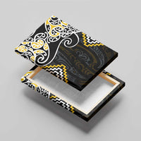 Gold Aotearoa Tukutuku Manawa Tapu Canvas Wall Art Ta Moko Toi Maori LT9 - Polynesian Pride