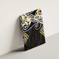 Gold Aotearoa Tukutuku Manawa Tapu Canvas Wall Art Ta Moko Toi Maori LT9 - Polynesian Pride