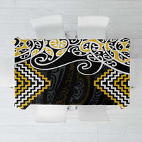 Gold Aotearoa Tukutuku Manawa Tapu Tablecloth Ta Moko Toi Maori LT9 Gold - Polynesian Pride