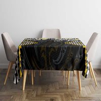 Gold Aotearoa Tukutuku Manawa Tapu Tablecloth Ta Moko Toi Maori LT9 - Polynesian Pride