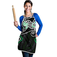 Green Aotearoa Tukutuku Manawa Tapu Apron Ta Moko Toi Maori - Polynesian Pride