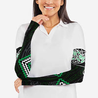 Green Aotearoa Tukutuku Manawa Tapu Arm Sleeves Ta Moko Toi Maori - Polynesian Pride