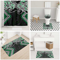 Green Aotearoa Tukutuku Manawa Tapu Bathroom Set Ta Moko Toi Maori - Polynesian Pride