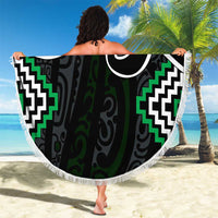 Green Aotearoa Tukutuku Manawa Tapu Beach Blanket Ta Moko Toi Maori LT9 - Polynesian Pride
