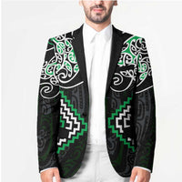 Green Aotearoa Tukutuku Manawa Tapu Blazer Ta Moko Toi Maori - Polynesian Pride