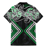 Green Aotearoa Tukutuku Manawa Tapu Family Matching Mermaid Dress and Hawaiian Shirt Ta Moko Toi Maori