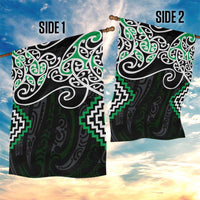 Green Aotearoa Tukutuku Manawa Tapu Garden Flag Ta Moko Toi Maori LT9 - Polynesian Pride
