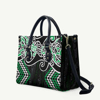 Green Aotearoa Tukutuku Manawa Tapu Leather Bag Ta Moko Toi Maori - Polynesian Pride