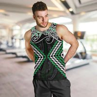 Green Aotearoa Tukutuku Manawa Tapu Men Tank Top Ta Moko Toi Maori LT9 Green - Polynesian Pride