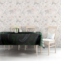 Green Aotearoa Tukutuku Manawa Tapu Tablecloth Ta Moko Toi Maori LT9 - Polynesian Pride