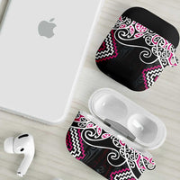 Pink Aotearoa Tukutuku Manawa Tapu AirPods Case Ta Moko Toi Maori - Polynesian Pride