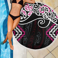 Pink Aotearoa Tukutuku Manawa Tapu Beach Blanket Ta Moko Toi Maori LT9 - Polynesian Pride