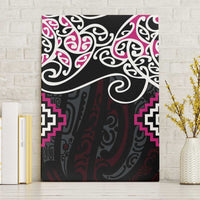 Pink Aotearoa Tukutuku Manawa Tapu Canvas Wall Art Ta Moko Toi Maori LT9 Without Frame Pink - Polynesian Pride