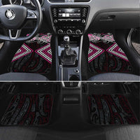 Pink Aotearoa Tukutuku Manawa Tapu Car Mats Ta Moko Toi Maori LT9 Set 4pcs Pink - Polynesian Pride