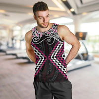 Pink Aotearoa Tukutuku Manawa Tapu Men Tank Top Ta Moko Toi Maori LT9 Pink - Polynesian Pride