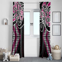 Pink Aotearoa Tukutuku Manawa Tapu Window Curtain Ta Moko Toi Maori LT9 - Polynesian Pride