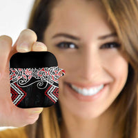 Red Aotearoa Tukutuku Manawa Tapu AirPods Case Ta Moko Toi Maori LT9 Red - Polynesian Pride