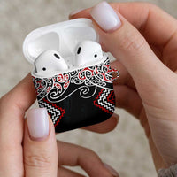 Red Aotearoa Tukutuku Manawa Tapu AirPods Case Ta Moko Toi Maori LT9 - Polynesian Pride