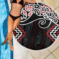 Red Aotearoa Tukutuku Manawa Tapu Beach Blanket Ta Moko Toi Maori LT9 - Polynesian Pride