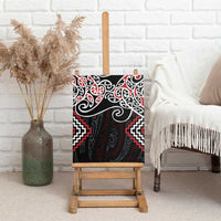 Red Aotearoa Tukutuku Manawa Tapu Canvas Wall Art Ta Moko Toi Maori LT9 - Polynesian Pride