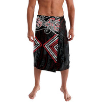 Red Aotearoa Tukutuku Manawa Tapu Lavalava Ta Moko Toi Maori LT9 Red - Polynesian Pride