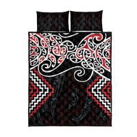 Red Aotearoa Tukutuku Manawa Tapu Quilt Bed Set Ta Moko Toi Maori LT9 - Polynesian Pride