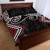 Red Aotearoa Tukutuku Manawa Tapu Quilt Bed Set Ta Moko Toi Maori LT9 - Polynesian Pride
