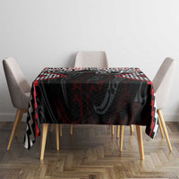 Red Aotearoa Tukutuku Manawa Tapu Tablecloth Ta Moko Toi Maori LT9 - Polynesian Pride