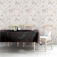 Red Aotearoa Tukutuku Manawa Tapu Tablecloth Ta Moko Toi Maori LT9 - Polynesian Pride