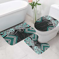 Turquoise Aotearoa Tukutuku Manawa Tapu Bathroom Set Ta Moko Toi Maori - Polynesian Pride