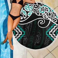 Turquoise Aotearoa Tukutuku Manawa Tapu Beach Blanket Ta Moko Toi Maori LT9 - Polynesian Pride