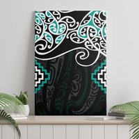 Turquoise Aotearoa Tukutuku Manawa Tapu Canvas Wall Art Ta Moko Toi Maori LT9 - Polynesian Pride