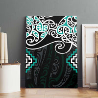 Turquoise Aotearoa Tukutuku Manawa Tapu Canvas Wall Art Ta Moko Toi Maori LT9 - Polynesian Pride