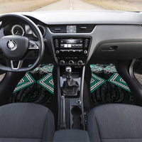 Turquoise Aotearoa Tukutuku Manawa Tapu Car Mats Ta Moko Toi Maori LT9 Set 2pcs - Front Turquoise - Polynesian Pride