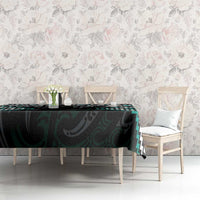 Turquoise Aotearoa Tukutuku Manawa Tapu Tablecloth Ta Moko Toi Maori LT9 - Polynesian Pride